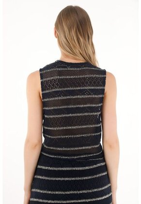 Tennis Chaleco Tejido Con Diseño A Rayas Para Mujer