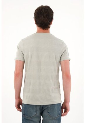 Tennis Camiseta Básica A Rayas Gris Para Hombre