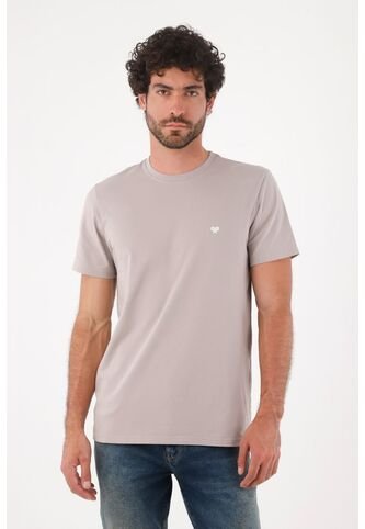 Tennis Camiseta Para Hombre En Algodón Gris Claro Corte Regular Con Raquetas Tennis