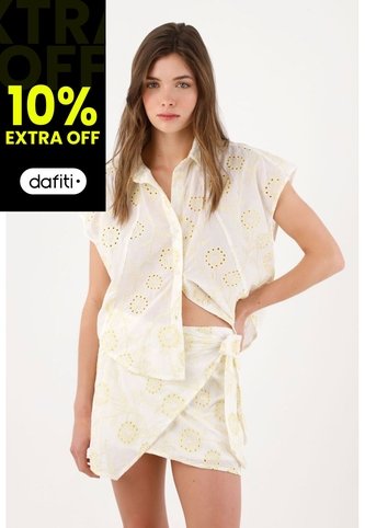 Tennis Camisa Sin Mangas Relajadas Con Bordado Floral Blanco Para Mujer Tennis