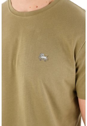 Tennis Camiseta Con Cuello Redondo En Rib Verde Para Hombre