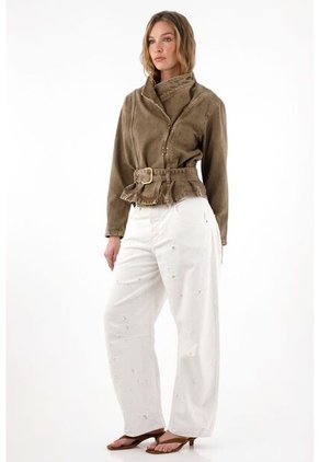 Tennis Jean Horseshoe Tiro Bajo Crudo Para Mujer