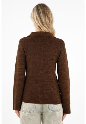 Tennis Camiseta Tejida Café Para Mujer