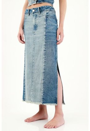 Tennis Falda Con Ruedo Desflecado Azul Para Mujer