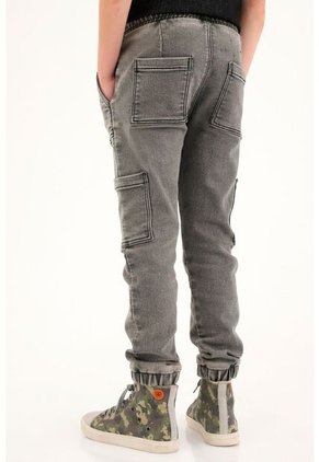 Jean Estilo Jogger Con Pretina Elástica Negro Para Niño