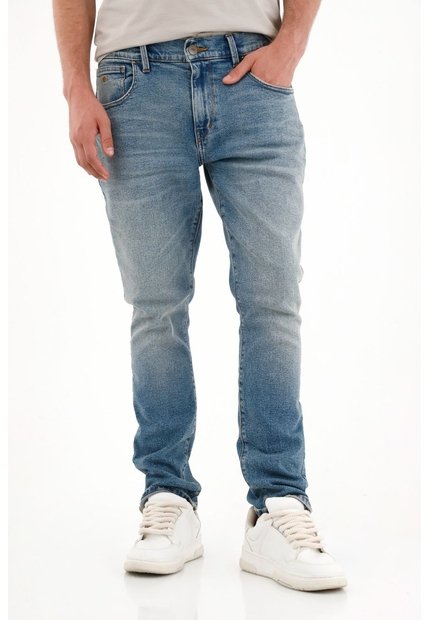 Tennis Jean Nudy Tiro Medio Azul Con Textura Suave Para Hombre