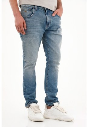 Tennis Jean Nudy Tiro Medio Azul Con Textura Suave Para Hombre