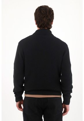 Tennis Buzo Tejido Cuello Alto Negro Para Hombre