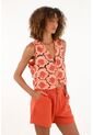 Tennis Bermuda Naranja De Tela Fluida Para Mujer de Tennis