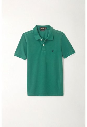 Polo Cuello Tejido Verde Para Niño Tennis