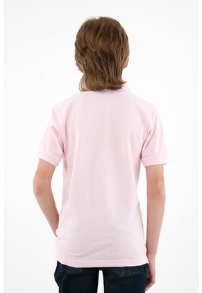 Polo Cuello Tejido Rosada Para Niño