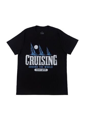 Tennis Camiseta Negra De Cuello Redondo Para Hombre Tennis