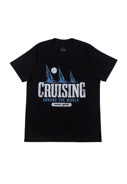 Tennis Camiseta Negra De Cuello Redondo Para Hombre