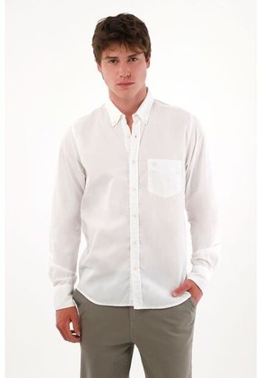 Tennis Camisa De Botones Blanca Para Hombre