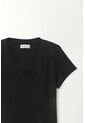 Tennis Camiseta Básica Cuello En V Negra Para Mujer de Tennis