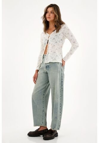 Camiseta Con Tela Tipo Encaje Para Mujer Tennis