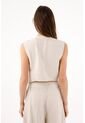 Tennis Chaleco Corto Recto Con Cruce Asimétrico En Beige Para Mujer de Tennis