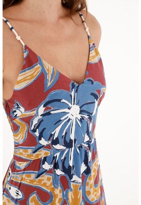 Vestido Largo Estampado De Tiras Para Mujer