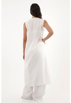 Tennis Kimono Con Manualidad Bordada En 100% Lino Para Mujer
