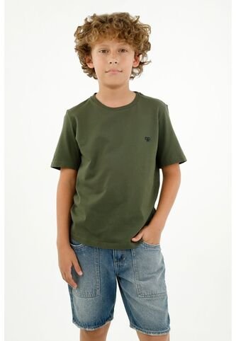 Camiseta Basica Verde Para Niño Tennis