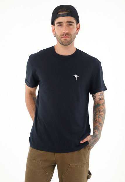 Camiseta Negra En 100% Algodón Para Hombre
