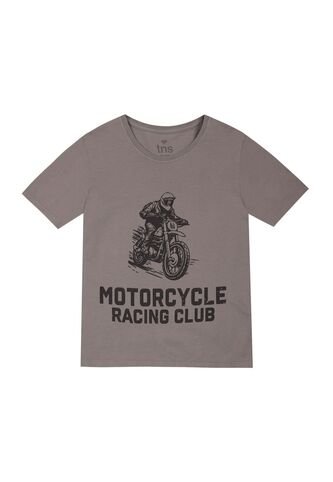 Camiseta Gris Con Estampado Frontal Para Niño Tennis