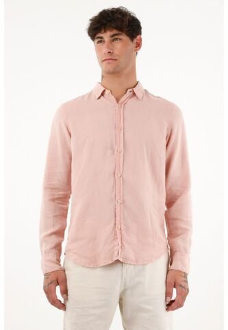 Camisa Manga Larga De 100% Lino Para Hombre Tennis