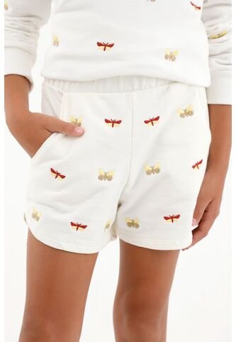 Bermuda Crudo Con Bordado De Mariposas Para Niña Tennis