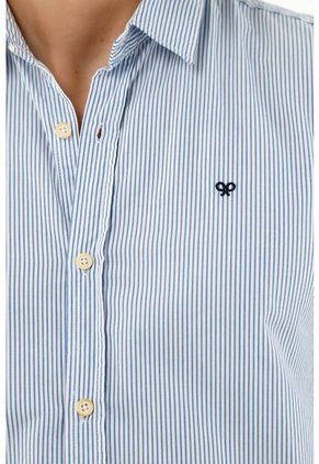 Tennis Camisa Con Diseño A Rayas Azul Para Hombre