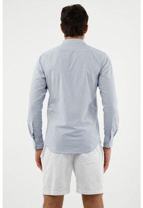 Tennis Camisa Con Diseño A Rayas Azul Para Hombre