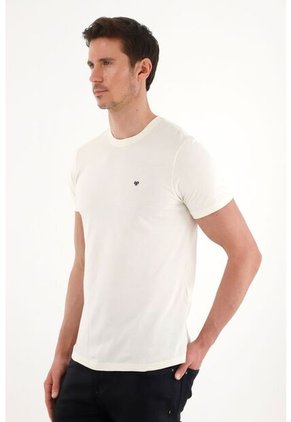 Tennis Camiseta Con Cuello Redondo Estampada Crudo Para Hombre