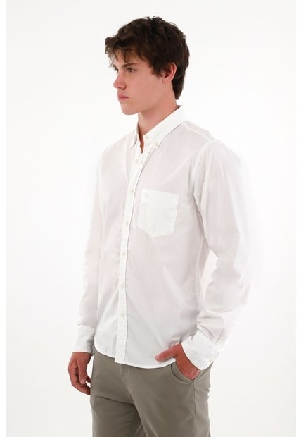 Tennis Camisa De Botones Blanca Para Hombre