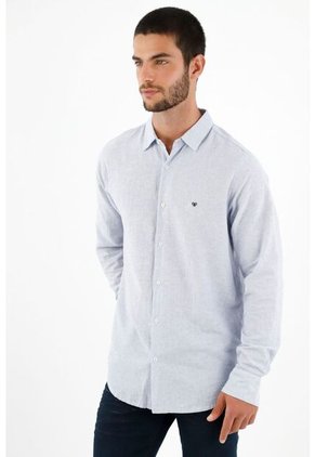 Tennis Camisa Azul Con Mini Raqueta Bordada Para Hombre