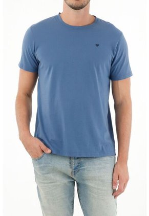 Tennis Camiseta Azul Con Mini Raqueta Bordada Para Hombre