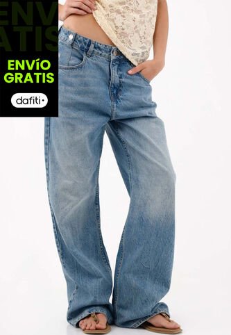 Tennis Jeans Wide Leg Con Bajo Extra Largo En Denin Para Mujer Tennis