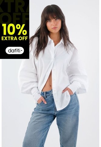 Tennis Camisa Para Mujer En Algodón Blanco Oversize Con Manga Larga Tennis