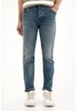 Tennis Jean Skinny Tiro Medio Azul Con Acabado Ligero Para Hombre de Tennis