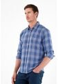 Tennis Camisa Con Diseño A Cuadros Azul Para Hombre de Tennis
