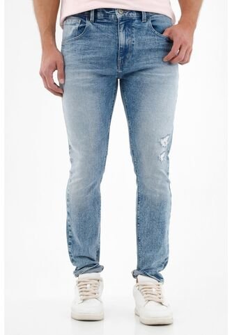 Tennis Jean Nudy Azul Con Rotos Recosidos Para Hombre Tennis