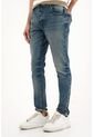 Tennis Jean Skinny Tiro Medio Azul Con Acabado Ligero Para Hombre de Tennis
