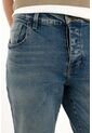 Tennis Jean Skinny Tiro Medio Azul Con Acabado Ligero Para Hombre de Tennis