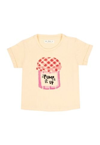 Camiseta Manga Corta Amarilla Para Niña Tennis