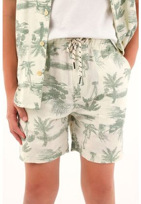 Bermuda Con Estampado De Palmeras Para Niño