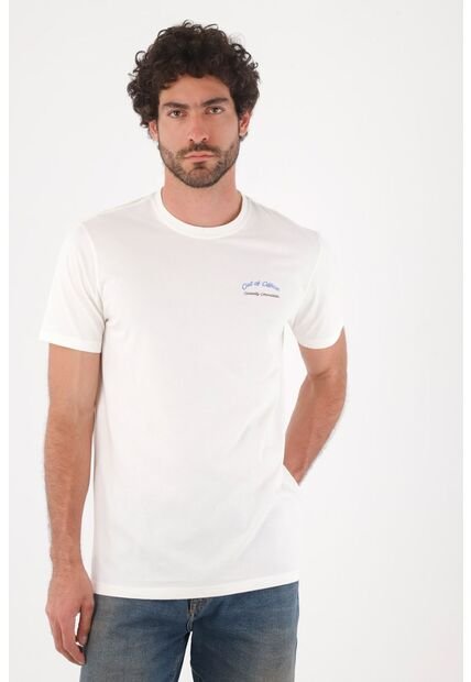 Tennis Camiseta Para Hombre En Algodón Blanca Regular Con Gráfico