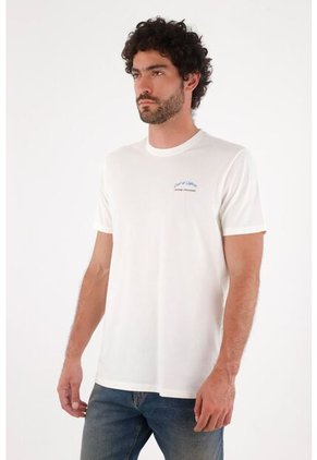 Tennis Camiseta Para Hombre En Algodón Blanca Regular Con Gráfico