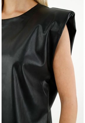 Tennis Camisa Manga Sisa Negra Para Mujer