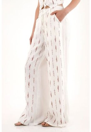 Tennis Pantalón Wide Leg Con Estampado De Peces Para Mujer