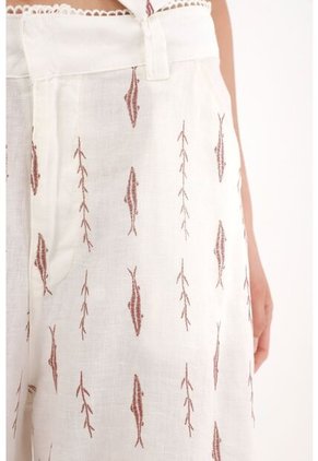 Tennis Pantalón Wide Leg Con Estampado De Peces Para Mujer