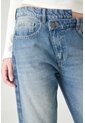 Tennis Jeans Cigarette Con Tejido Pesado En Algodón Azul Claro Para Mujer de Tennis
