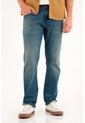 Tennis Jean Recto Tono Medio Con Desgastes Azul Para Hombre de Tennis